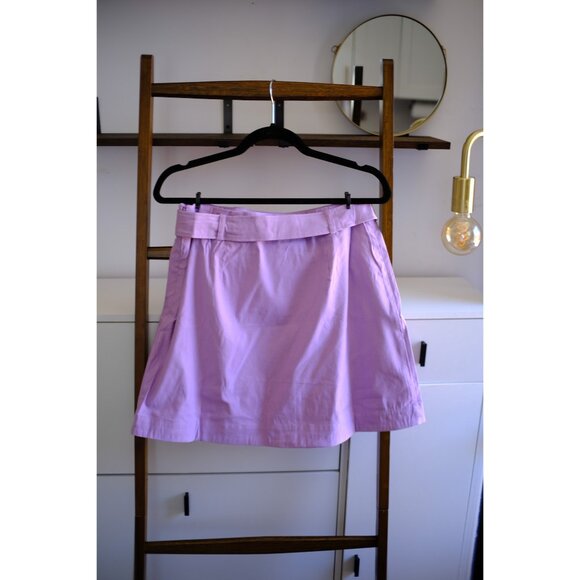 Anthropologie Maeve Belted Faux Wrap Mini Skirt - Lavender - US10, US12 - NWT - Picture 6 of 8
